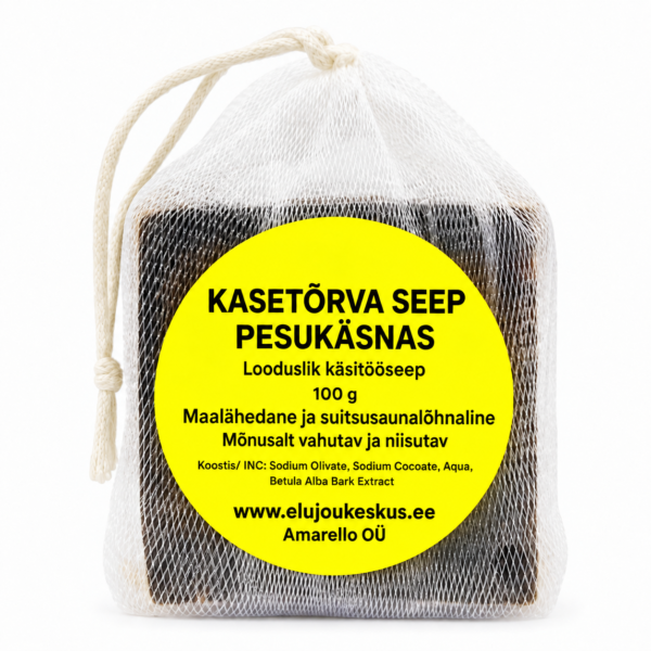 Kasetõrva seep pesukäsnas 100 g